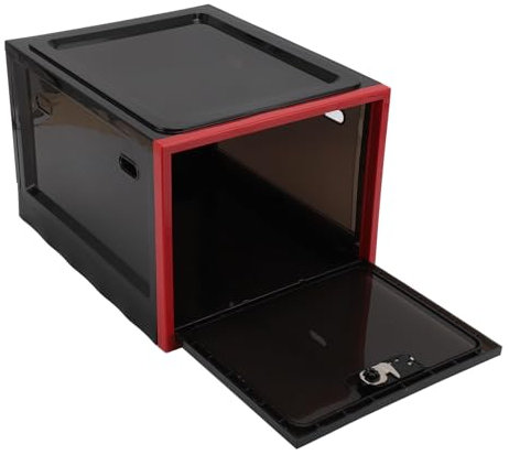 Lock Box for Safe Medicine Storage, Black Clear Lockable Storage Box Medicine Lock Box, Lock Boxes for Personal Items, Locked Up Cabinet and Office Storage, Refrigerator Safety