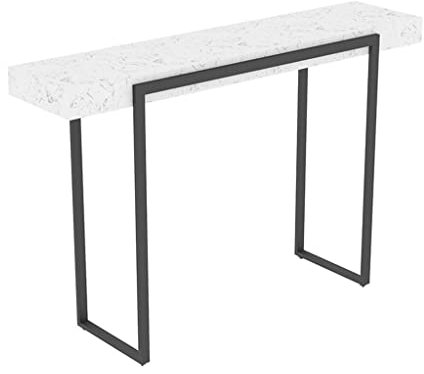 HYIWSIJT Console Table,White Console Table Metal and Marble Hall Console Sofa Table,Narrow Bar Table,Simplify Long Table for Foyer Entryway Bedroom(Style 2 120 * 33 * 85cm)