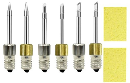 Evliery 6 Stück Messinglötspitzen USB Lötkolbenkopf für Lötstationen mit E10-Schnittstelle