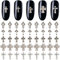craspire 100 Stück Kreuz-Nagel-Charms 3D 5 Stil Y2K Metalllegierung Silber Flache Nagel-Edelstein-Set Gothic Vintage Punk Nieten Dekor Für Frauen Nagelkunst DIY Schmuck Charms Weihnachtsdekorationen