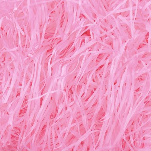 GSrenyu 200g Pink Shredded Tissue Paper | Raffia Filler for Packaging Protection Decoration for Birthdays Weddings Festivals Gift Boxes Hampers Filling