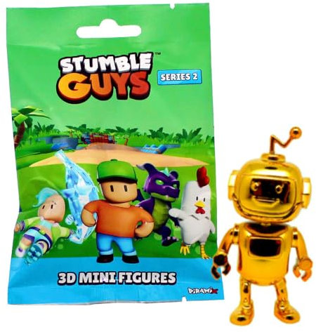 Generisch Stumble Guys 3D Sammelfiguren Serie 2 - Chrome Crystal Figur - Auswahl (Figur 26. Golden Robo (Chrome))