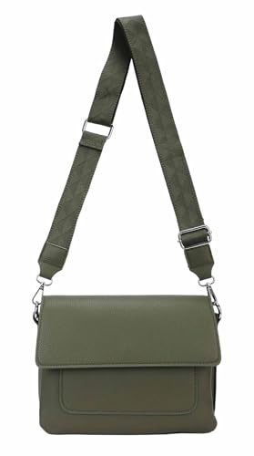 OBC Damen Tasche Shopper Brusttasche Schultertasche Crossbody Trio Umhängetasche Messenger Handtasche Crossover BodyBag Olivgrün