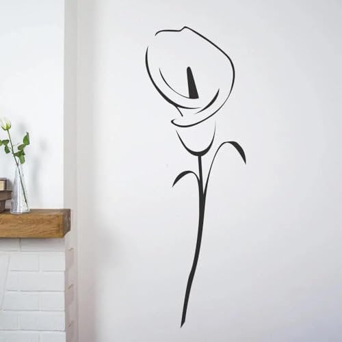 YOZYOOOZ Wandtattoos Lilie Wandtattoos Große Dekoration Wohnzimmer Zuhause Aufkleber Blumen Wandtattoo Schlafzimmer Kunst Design PVC43X124CM