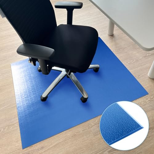 Floordirekt Bodenschutzmatte 100 x 150 cm, Blau - mit abgeschrägter Kante - Bürostuhl Unterlage aus PVC, Bodenschutz, Unterlegmatte, Schutzmatte für Laminat, Parkett, Hartböden (Kleopatra)
