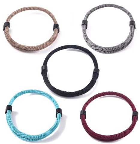 SULIUDAJI 5 Piezas Paracord hecho de cuerda de vela cuerda de nailon | Para hombre y mujer | Banda de paracord surfista ajustable | Para deportes, aire libre y ocio
