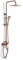 WooDerson Duschsystem Rosegold Edelstahl Regendusche Mit Handbrause, Duschschlauchs 150cm, Hauptstange Länge 73-120cm, Quadratisch, Für Hotels, Badezentren, Schwimmbäder Usw