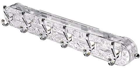 TALEYAE Portasciugamani a Ventosa da Parete con Ganci regolabili lateralmente, Appendiabiti Attaccapanni,Antiruggine, senza Foratura, Porta Extra, Multifunzione(Trasparente)