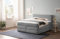 Belanoti Loft Boxspringbett 180x200 mit Bettkasten 7-Zonen Taschenfederkern Matratze inklusive Visco Topper Bett 180x200 in der Farbe Hellgrau H2 und H3 Polsterbett mit Stauraum