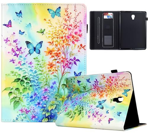 Mldjomid Funda para Samsung Galaxy Tab A 10.5 2018 (SM-T590 /T595) Carcasa Cuero PU Flip Tablet Case Cover con Ranura para Tarjetas y Función de Soporte para Galaxy Tab A 10.5, Flores de Colores