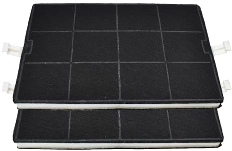 AllSpares Aktivkohlefilter (2 St.) geeignet für Bosch 00351210/351210 / DHZ5160, Siemens LZ51600, Neff Z5114X0, Gaggenau KF001010 / KF600090 und Constructa AA001010 (293x200x23mm)