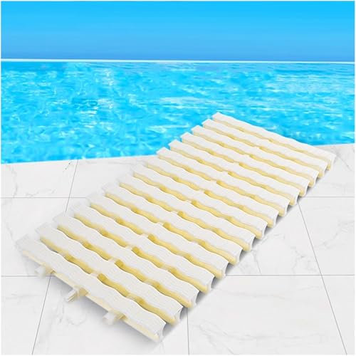 CucCe Grilles de débordement de Piscine Grille de drainage de débordement de piscine ondulée, couvercle de grille de canal durable, grille de canal de drainage en plastique Grille de trop-plein(Beige-