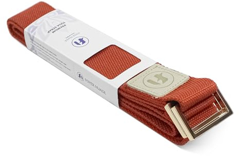 Correas de yoga de 1,8 m o 2,5 m, correas de yoga de algodón duraderas para estiramiento, correa de cinturón de yoga ajustable para yoga, baile, entrenamientos de gimnasio (naranja, 1,8 m, 1 unidad)