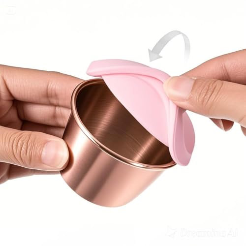 Bytimijoy Dappen Dish for Monomer, Nail Cup for Liquid - Metal Rose Gold/Gold/Silver Nail Monomer Dish Holder with Lid