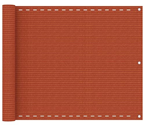 Tidyard Écran de Balcon Orange 75x300 cm PEHD, Pare-Vue Brise Écran d'intimité de Jardin, Brise-Vue pour Balcon, Extérieur, Terrasse