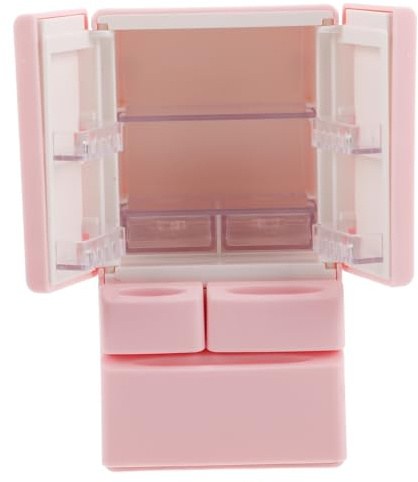 Milisten Mini Freezer Toy for Girls Age Dollhouse Miniature Furniture Dorm Fridge Mini Food