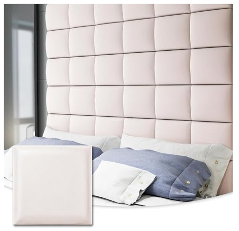 LXLAEOANG 3d Adjustable Headboard for King, Twin, Full and Queen, Wall Mounted Upholstered Wall Panels (6 PCS, 9.84 x 9.84) for Bedrooms children's Room(Pink)