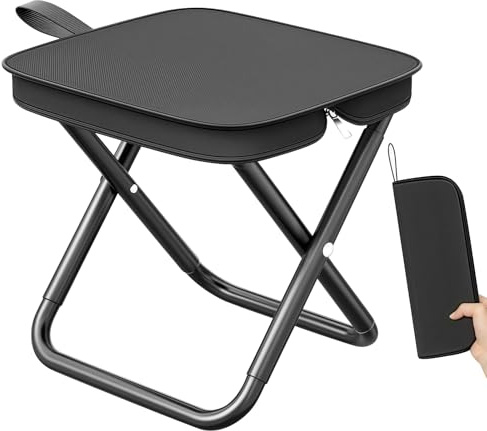 Pmueuff Camping Hocker Tragbarer, Mini Klapphocker Tragbarer mit Aufbewahrungsbeutel Leichter Campinghocker Faltbarer Angelhocker Camping-Stuhl Faltbarer für Wandern, Garten, Angeln, Grillen, Strand