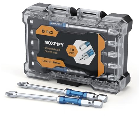 PZ2 10pcs Impact Driver Bits, 90mm Magnetic Screwdriver Bit Set