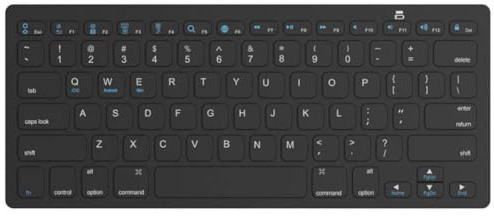 GRwzuPUEG Ultraschlanke, kompakte, kabellose Tastatur, geräuscharme, leichte Tastatur, kompatibel mit Android(US-Black)