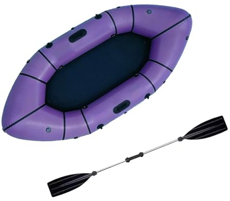 Packraft Kajak Aufblasbar - Ultraleichtes Kanu Aus PVC, Kompakt Faltbar Für Rucksack Und Fahrrad, Ideal Für Fliegenfischen Und Bicycle Drifting(Purple)