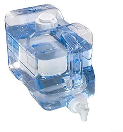 MKTOLHU S Distributeur d'eau en plastique pour réfrigérateur avec robinet 3 l à 7,5 l Bleu transparent Pour rangement de réfrigérateur Design économie d'espace Poignée facile à verser (5,7 l)
