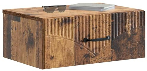 vidaXL Wandmontierter Nachttisch Altholz 49 x 34,5 x 20 cm, Geräumiger Nachttisch, rechteckiger Beistelltisch, kompakte Ablage, funktionale Möbel, minimalistischer Wohnstil