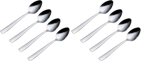 Viners Purity 4 Piece Teaspoon Set |18/0 Stainless Steel | Flared Handle Design, Mirror Polish | Serves 4 | Dishwasher Safe (Pack of 2)
