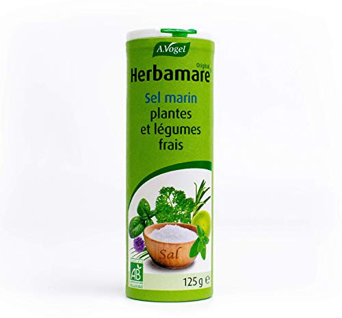 A. VOGEL - Herbamare® Original - Sel marin, plantes et légumes frais - Assaisonnement sain et bio - Vegan - 125 g - Fabriqué en France, à Colmar (Alsace).