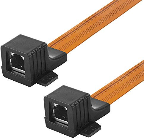 BestPlug Passe-fenêtre DSL LAN 25 cm - Câble plat ultra plat - Prise RJ45 femelle vers fiche F femelle - CAT.5e - Transparent