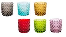 BRANDANI Set 6 Bicchieri Acqua Rombi Vetro Multicolor