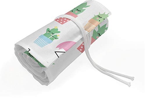ABAKUHAUS Kaktus Mäppchen Rollenhalter, Sleeping Foliage Vögel, langlebig und tragbar Segeltuch Stiftablage Organizer, 72 Schlaufen, Mehrfarbig