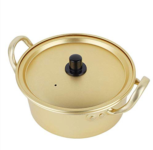 Korean Pasta Pot Multipots Töpfe Korean Ramen Nudeltopf Korean Koreanischer Pasta Topf Yellow Aluminium Stockpot Instant Nudeltopf Home Cookware(16cm)