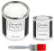 CHALK PAINT EVERYTHING Bianco Gesso & FINITURA + PENNELLO - Kit Pronto Vernicia e Proteggi (750 ml Colore + 250 ml Finitura + Pennello Professionale 40 mm)