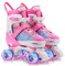 Gonex Verstellbar Rollschuhe, Leuchtenden Rädern Roller Skates für Mädchen Jungen Kinder Erwachsene (M (35-38) EU, ROSA)