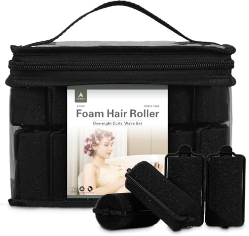 36 Stück Schaumstoff-Lockenwickler – Weiche Schlaf-Lockenwickler Flexible Haar-Styling-Lockenwickler Schwamm, Lockenwickler für Haarstyling (3 cm, schwarz)