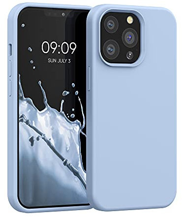 kwmobile Case Compatible with Apple iPhone 13 Pro Case - TPU Silicone Phone Cover with Soft Finish - Light Blue Matte