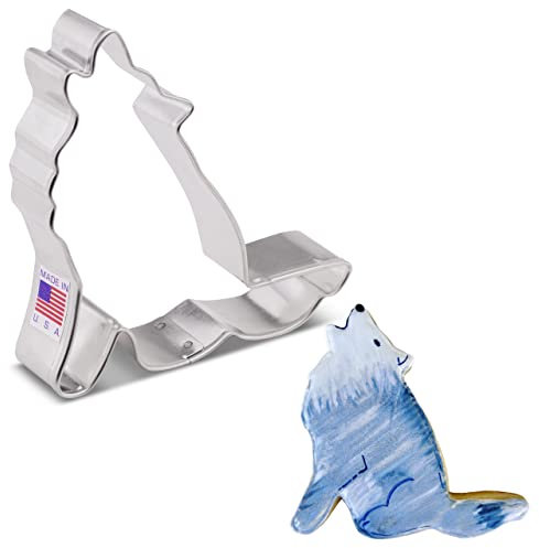 Ann Clark Cookie Cutters Ausstechform Heulender Wolf, 10,2 cm, Silber