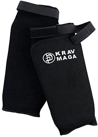 Krav Maga Schienbeinschoner aus Baumwolle, elastisch, Größe L, Schwarz