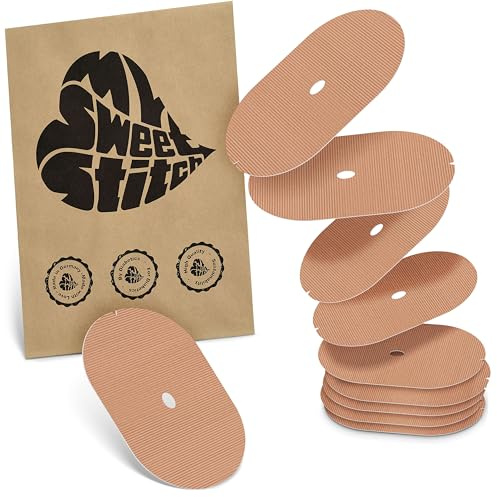 MySweetStitch 10 Hautschutzpflaster für Dexcom G6/ONE oval Beige | Barriere gegen direkten Kleberkontakt, für empfindliche Haut, keine zusätzliche Fixierung, mit Fixierpflaster kombinierbar