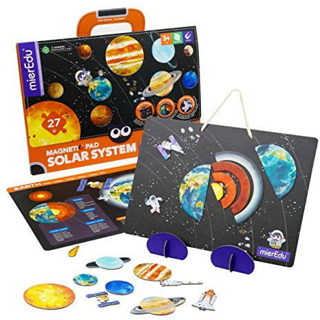 mierEdu Magnet Pad - Sonnensystem I Großartiges Puzzleset I Fördert Fantasie + Kreativität I Spielzeug für Kinder I Magnetspiele für Kinder ab 3 Jahre
