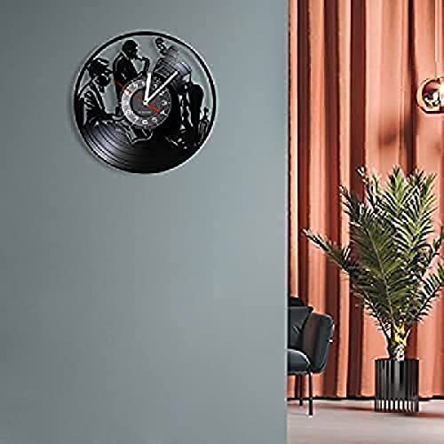 Wanduhren Vinyl-Schallplatten-Saxophon-Klavier-Hand-Vinyl-Schallplattenuhren Kreative Stummuhr Wohnzimmer Schlafzimmer Wohnkultur Wanddekoration Uhr Dekoratives Geschenk