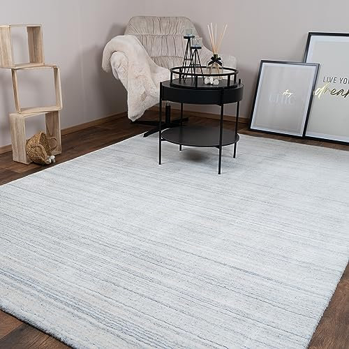 Consilio Concept 80 x 150 Teppich Wohnzimmer Elfenbein Natur Wolle modern Wohnzimmerteppich Melange dezent Feng Shui Luxus Zertifiziert Made in Germany Design Manufaktur Markenteppich Oeko TEX