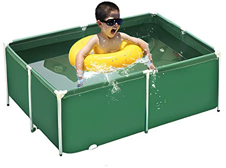 Piscina Fuori Terra/ Telaio Acciaio Mini Piccola Piscina Fuori Terra, Piscina Rettangolare In Metallo / Piscine Estive / Piscina Di Acqua Salata, Per Famiglia Esterna Coperta, Bambini Bambini Bambini