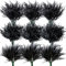 YXYQR 18 Bundles Black Halloween Artificial Plants Flowers Decorations Indoor Outdoor UV Resistant Plastic Fake Bushes Grass Shrubs Faux Greenery Arrangement