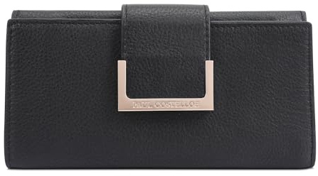 Paul Costelloe Damen Geldbörse aus echtem Leder - Designer RFID-blockierende Bifold Clutch mit Mehreren Kartenfächern & Münzfach mit Reißverschluss