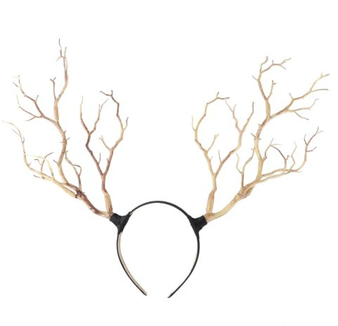 FRCOLOR Stirnband mit Hirschgeweih Simulation zweig Stirnband, Baumzweige Halloween Weihnachten Rentier-Kopfbedeckung Feenkostüm für Frauen und Mädchen
