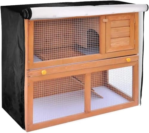 Abdeckung für Kaninchenstall, 122 cm, Doppelstallabdeckung, winddicht, wasserdicht, Thermo-Käfigabdeckung, Abdeckung für Meerschweinchenkäfig, Kleintiere, Outdoor-Stifte und Ställe,