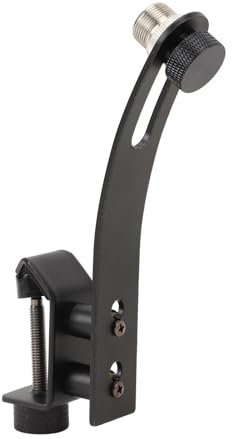 Yunir Pince de Microphone pour Batterie, Pince de Microphone Réglable pour Batterie, Support de Micro de Grosse Caisse Anti-secousse, Support Pouvant Accueillir 5 Adaptateurs Pivotants