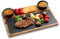 WLWNWFT Set de planches de service, en ardoise, plateau à fromage, en bois d'acacia avec plateau en ardoise, plateau en ardoise, plateau à fromage avec bol en céramique, parfait pour les antipasti